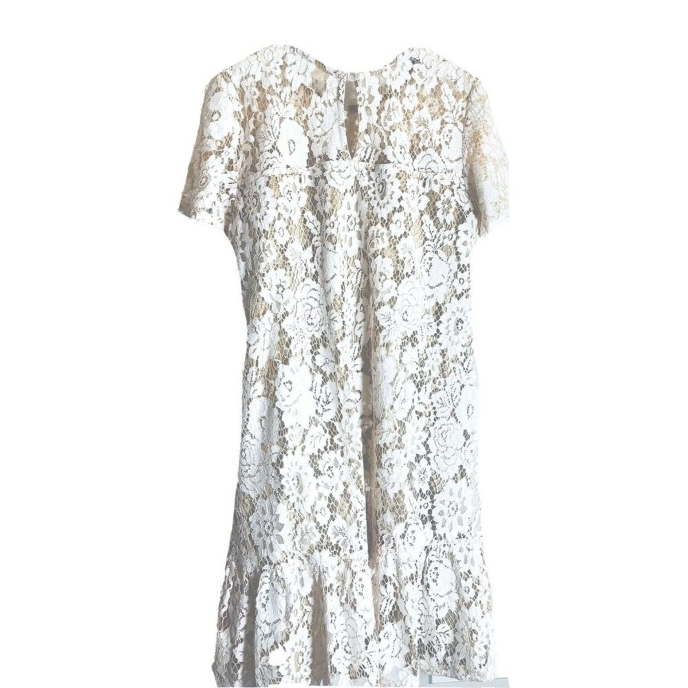 Francesca's Lace Dress Ladies XXS Ivory with floral insert lined NWT - Picture 3 of 11